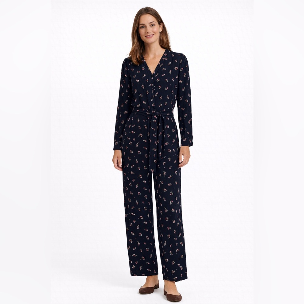 FRNCH navy & floral jumpsuit NWT